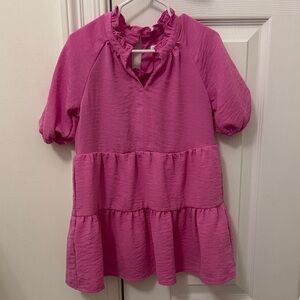 GB Girls Fuchsia Ruffled Dress